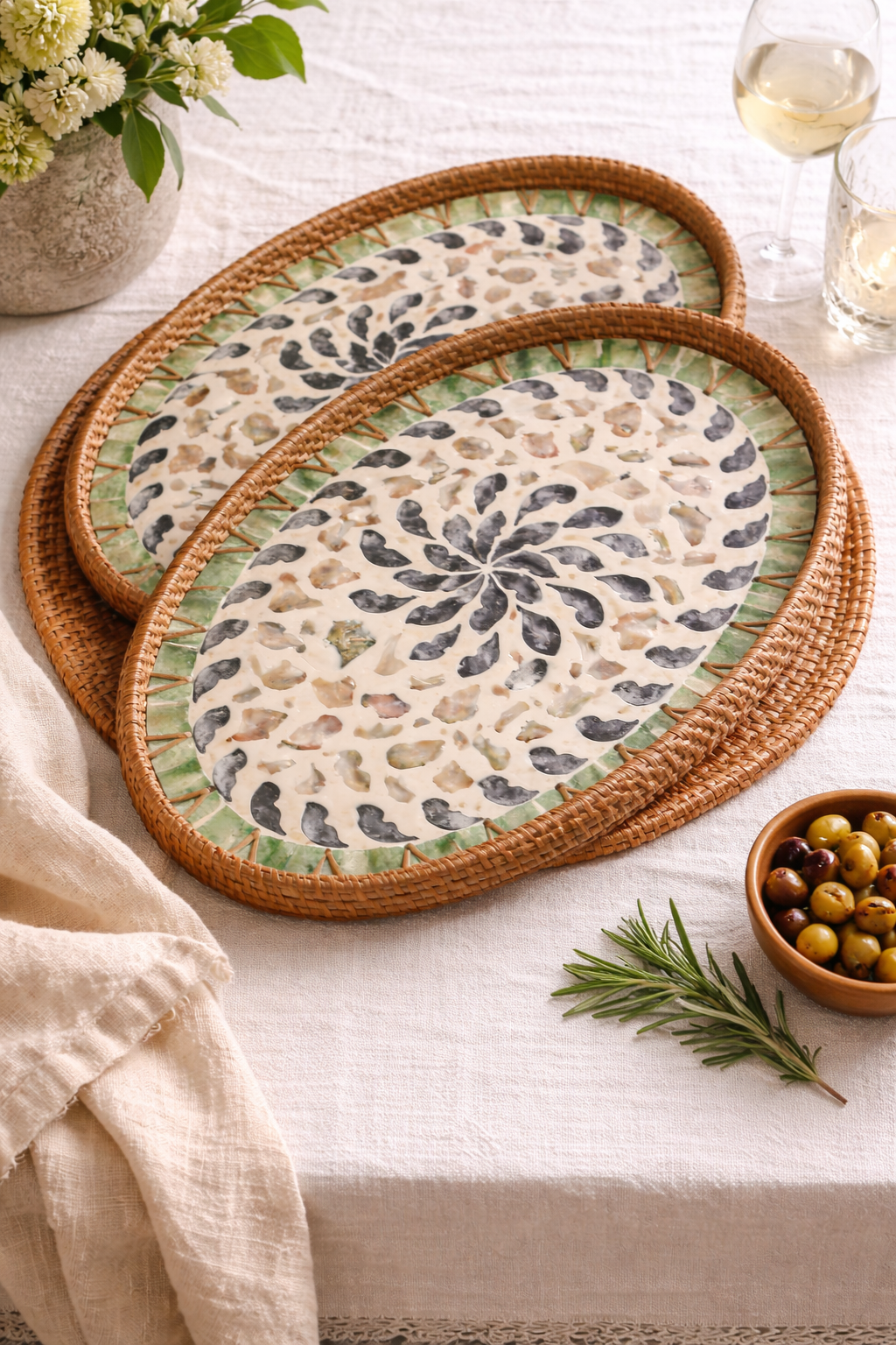 Vine Mosaic Serving Trays