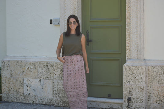 Blush Peony Wrapped Skirt